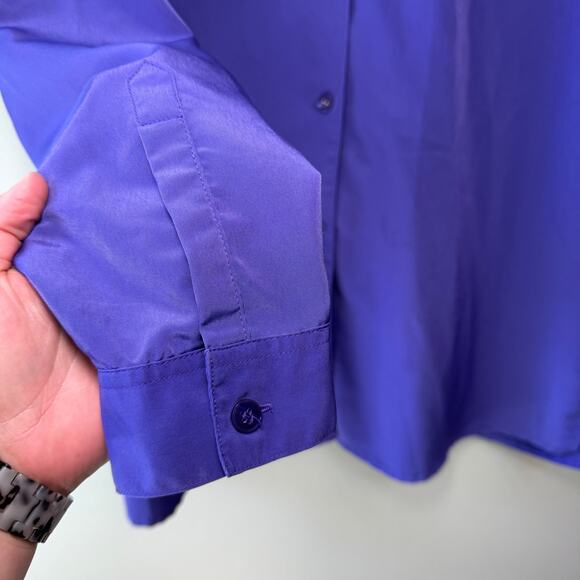 Jaclyn Smith Plus Women's Long Sleeve Button Blouse Purple Size 24W - Picture 3 of 8